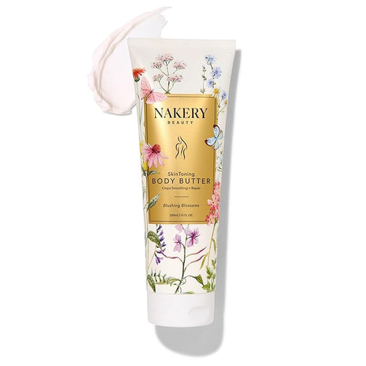 NAKERY Body Butter Anti Aging Moisturizer - Body Cream Skin Tightening Cream &Neck Firming Cream, Moisturizing Cream & Neck Tightening Cream for Body & Face Cream for Dry Skin 300ml(Blushing Blossoms)