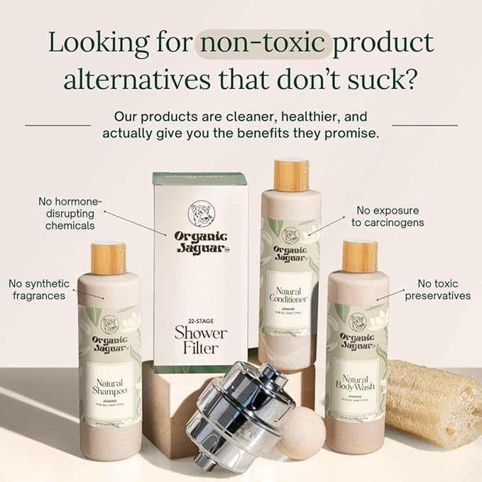 Organic Jaguar Natural Shampoo for Hair Care, Sulfate Free Shampoo with Castor Oil, Jasmine, Glycerin, Aloe Vera & Mild Thickening Agent, Dry to Color Treated to All Hair, 13.5 fl oz