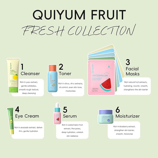 Fruit Skin Care Sets, Routine Skincare with Facial Mask, Beauty Skincare for women, Facial Care, Hydration, Moisturizing, Oil Control, Glow Up, Teen Girl Gifts Trendy Stuff, Spa-Like at Home