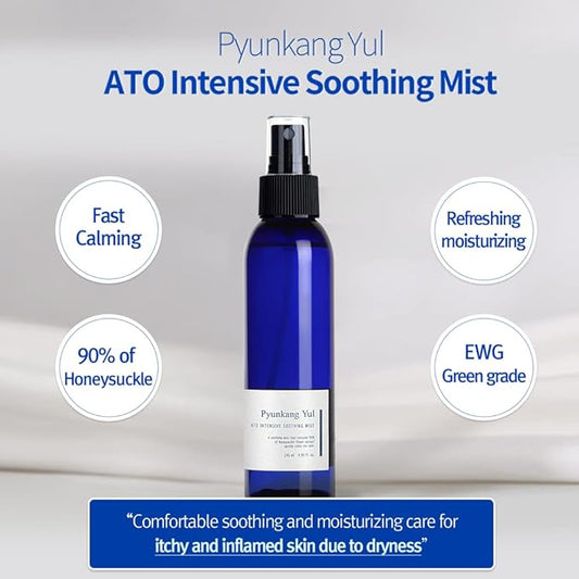 Pyunkang YUL PKY ATO Intensive Soothing Mist - Fast Calming, Refreshing, Moisturizing Facial & Body Low pH Mist Spray with Honeysuckle Flower, Sensitive Skin EWG Verified 4.9Fl.Oz