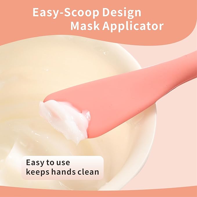 Silicone Face Scrubber, 2 in 1 Face Mask Brush, Pore Brush, Blackhead Remover, Facial Cleansing Brushes, Face Mask Applicator for Mud, Clay(Green+Orange)