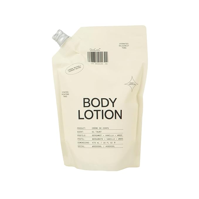 DedCool Body Lotion Refill | Taunt | Lightweight, Deeply Hydrating Formula with Ceramides, Snow Mushroom & Meadowfoam Oil | Bergamot, Dew, Cassis, Vanilla & Amber | Non-Toxic Vegan Skincare | 16 fl oz