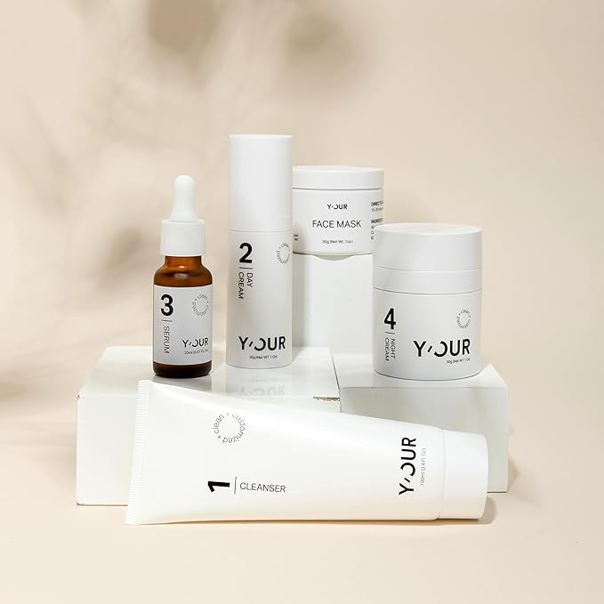 Y'OUR Acne Skincare Kit for Adults – 5-Step System with Cleanser, Day Cream, Serum, Night Cream & Mask – Fights Breakouts & Blemishes – Hydrating & Non-Comedogenic Formula