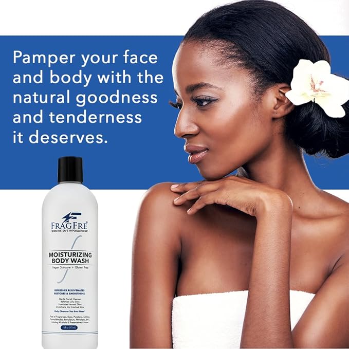 Moisturizing Body Wash 16 oz: Gentle Body and Facial Cleanser - Sulfate-Free and Fragrance-Free - Suitable for Normal, Oily, Dry, and Sensitive Skin Types - Vegan, Gluten-Free, and Cruelty-Free - Unscented and Hypoallergenic (1 Pack 16 oz)