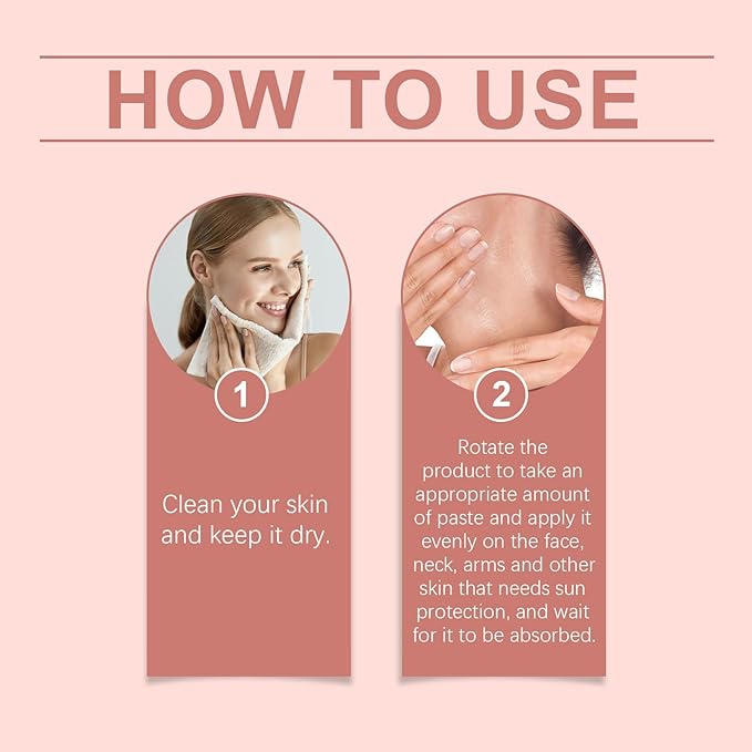 Face Sunscreen Stick, Travel Size Sunscreen, Mini Sunblock, No White Cast, Non-Greasy, Long-Lasting UV Protection, Sun Stick for Face and Body, Suitable for All Skin Types