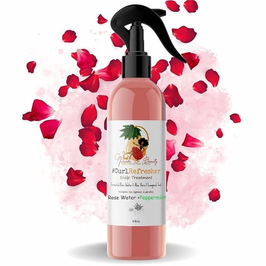 Rose Water For Locs, Daily Moisturizing Refreshing Spray, Rose Water For Hair, Rosewater and Peppermint Hair Scalp Moisturizer. (2 OUNCES)