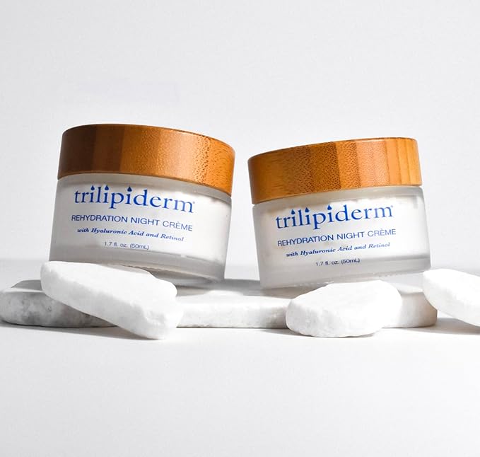 Trilipiderm Rehydration Night Crème W/Hyaluronic Acid, Vitamins A, C, E & Medyssinnian Lipid, Anti Aging Facial Night Cream Moisturizer for Face & Neck, Anti Wrinkle Cream for Men & Women, 1.7 Fl Oz