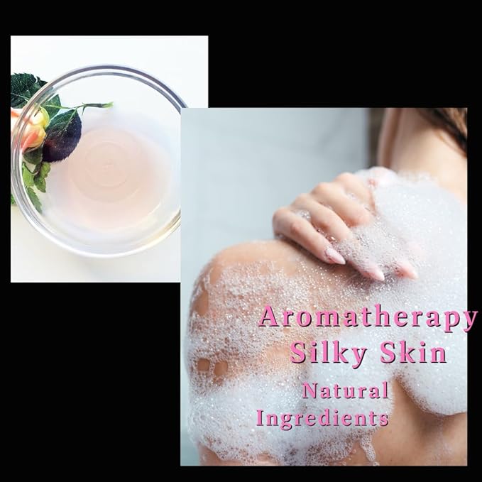 Body Wash, Rose and Peppermint, Natural Organic, Hydrating with Aloe Vera & Acaí Fruit Oil 8oz