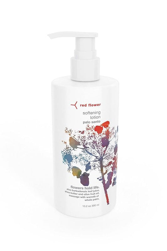 Red Flower Palo Santo Softening Lotion – Deep Hydration & Skin Repair Body & Hand Lotion with Shea Butter & Olive Fruit Oil, Vegan, Sulfate-Free, 10 oz