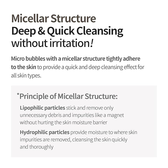 COSNORI Micro Active Cleansing Foam – Vegan, Non-irritating, Korean Facial Cleanser, Skin soothing, 7 Plant Extracts Daily Face Wash, 5.07 fl oz