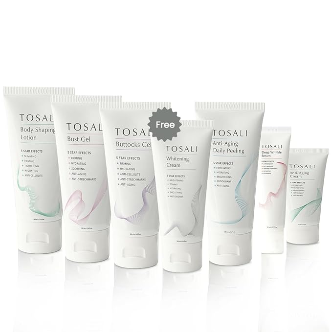 Firming & Skincare Set with Free Nourishing Cream – Buttocks Gel, Breast Firming Cream, Body Lotion, Peeling Mask, Wrinkle Serum & Face Cream – Hydrating, Anti-Aging & Skin Tightening