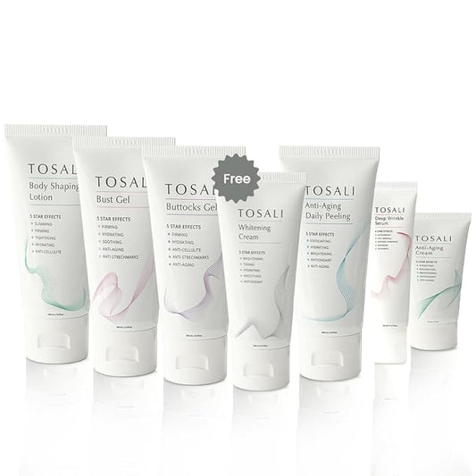 Firming & Skincare Set with Free Nourishing Cream – Buttocks Gel, Breast Firming Cream, Body Lotion, Peeling Mask, Wrinkle Serum & Face Cream – Hydrating, Anti-Aging & Skin Tightening