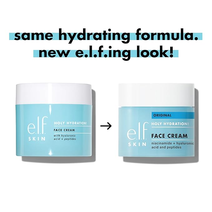 e.l.f. SKIN Holy Hydration! Face Cream, Moisturizer For Nourishing & Plumping Skin, Infused With Hyaluronic Acid, Vegan & Cruelty-Free, 1.7 Oz