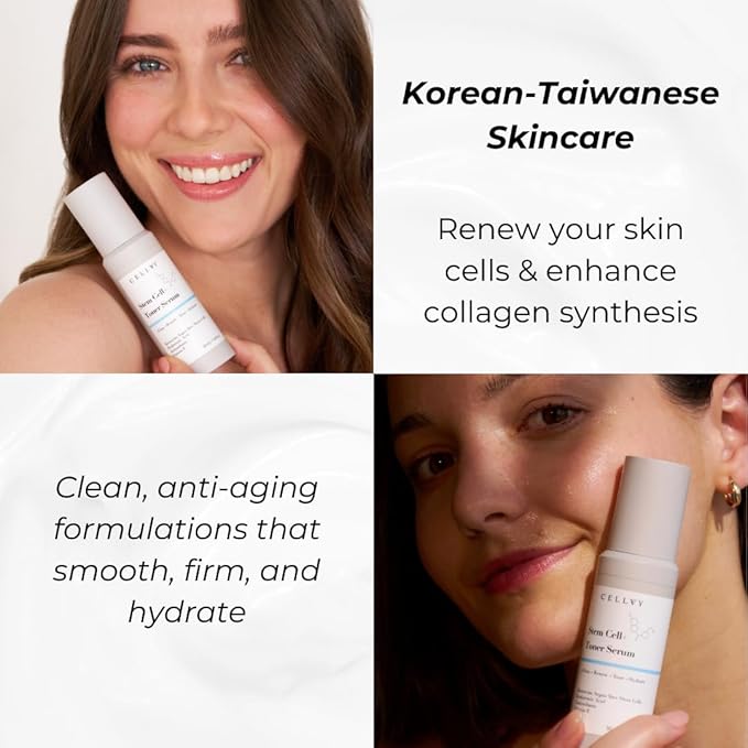 Korean Stem Cell + Toner Serum w/Moroccan Argan Tree Stem Cells, Hyaluronic Acid & Antioxidants, Firming, Hydrating, Anti-Aging, Boosts Collagen Production, Cooling w/Aloe Vera