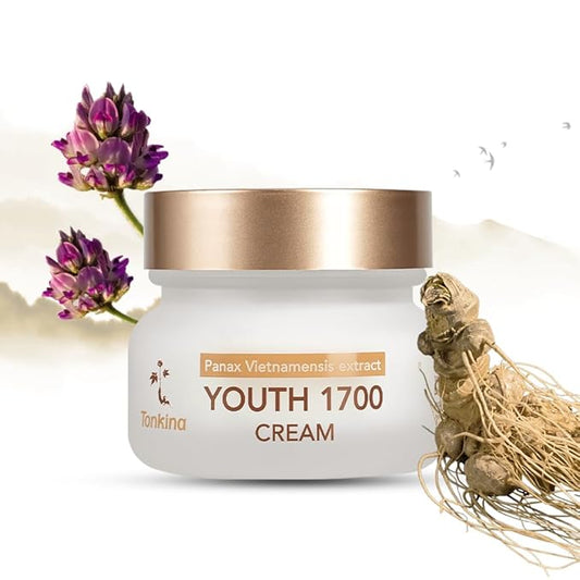 Youth 1700 Anti Aging Night Cream, Face Moisturizer with Niacinamide, Hyaluronic Acid, Peptide, Bakuchiol & Vietnamese Ginseng for Firming, Reduces Fine Lines & Wrinkle, All Skin Types, 1.76 oz