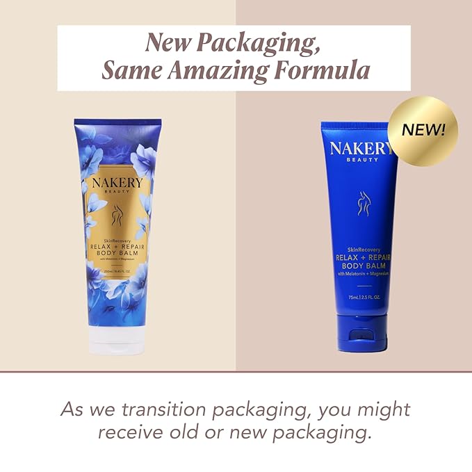 Nakery SkinRecovery Relaxing Magnesium Balm - Skin Tightening Cream for Body with SepiLift & Retinol - Muscle Balm with Melatonin for Restful Sleep - Hydrating Dry Skin Cream with Shea Butter