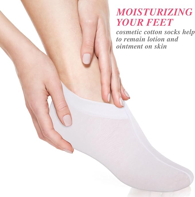 15Pairs Moisturizing Socks Overnight, Cotton Moisture Enhancing Socks, Spa Sock for Cracked Heel Repair, Spa Moisturizing Sock for Women and Men, White
