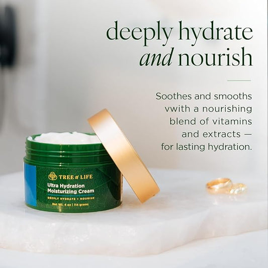 Tree of Life Beauty Hydrating and Moisturizing Face Cream with Botanical Hyaluronic Acid, 4 Fl Oz