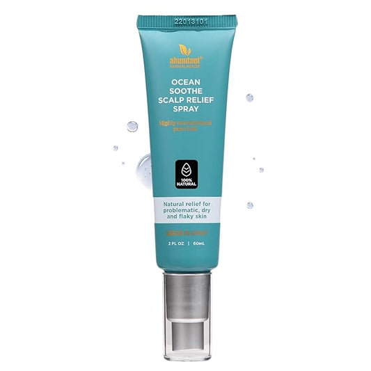Ocean Soothe Scalp Relief Spray with Highly Concentrated Magnesium Salt for Dry and Flaky Skin, Quick Absorption, All Natural and Fragrance-Free Leave-In Scalp Treatment, 60mL
