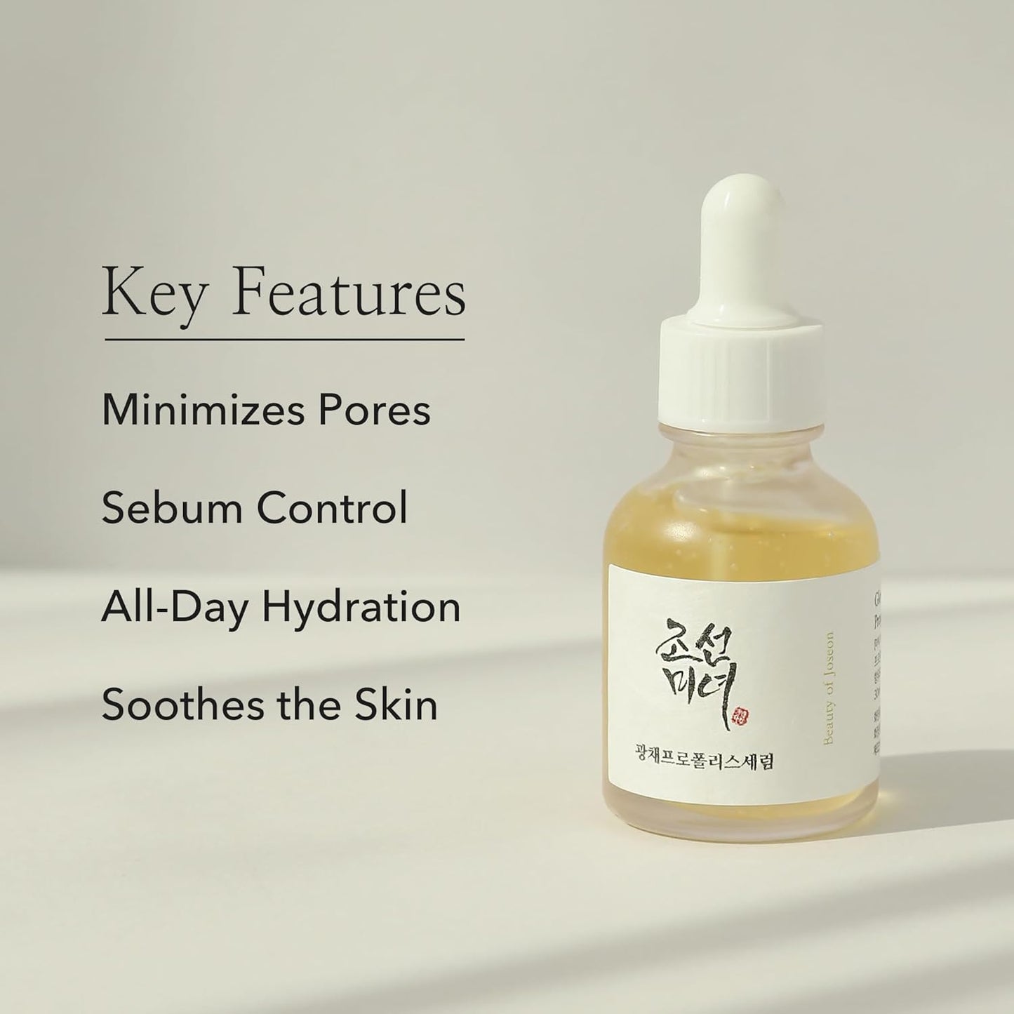 Glow Serum – Korean Hydrating Facial Serum with Propolis & Niacinamide for Uneven Skin Tone, 30ml / 1 fl.oz