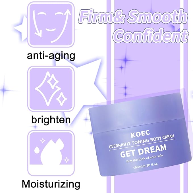 Overnight Toning Whip, Body Firming Cream for Cellulite & Loose Skin - Tightening Cream for Stomach Thighs Butt, Post-Weight Loss Treatment with Caffeine & Retinol | Fast-Acting & Non-Greasy (02)