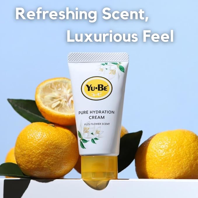 Yu-Be Yuzu Pure Hydration Cream: Body & Hand Lotion - Vegan Skin Care Cream for Sensitive & Dry Skin - Soothing Yuzu Flower Extract - Day & Night Moisturizer- Cracked Heels Repair -1.35 Fl Oz (3)