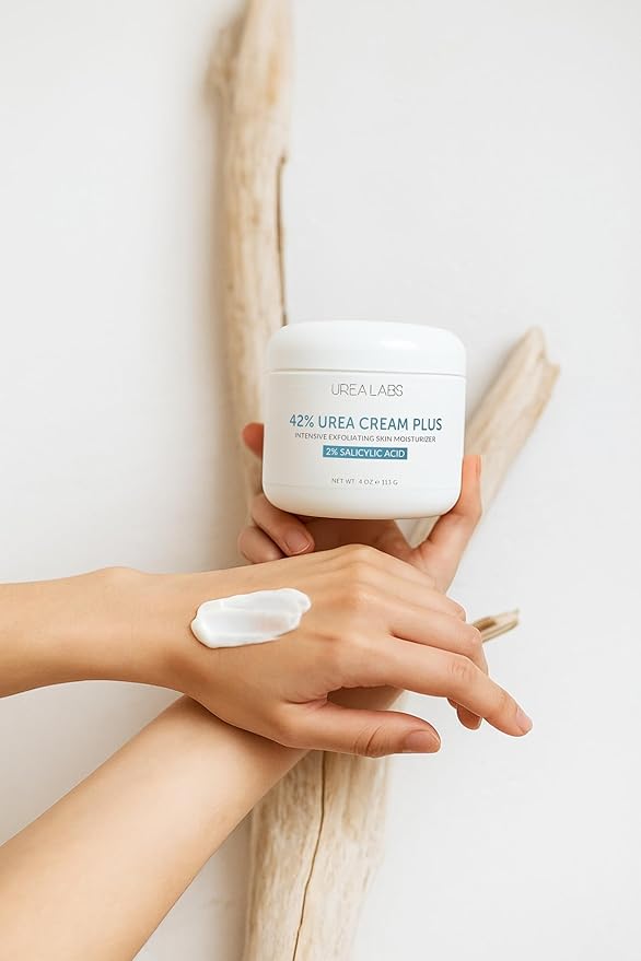 | 42% Urea Cream + 2% Salicylic Acid – Maximum Strength Foot & Skin Repair | Deep Exfoliation & Hydration for Cracked Heels, Dry Feet, Rough Skin & Callus Removal (4 Oz)