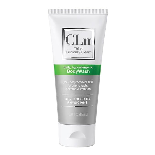CLn® BodyWash –Non-Drying Body Wash Preserved with Sodium Hypochlorite, For Compromised Skin Prone to Eczema, Dermatitis, Rash & Hidradenitis Suppurativa, Fragrance-Free & Paraben-Free, 3 fl oz