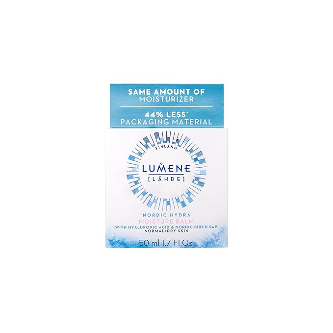 Lumene Nordic Hydra [Lahde] Moisture Balm - Lightweight Face Cream + Dry Skin Hydrating Balm - Organic Nordic Birch Sap, Arctic Spring Water & Plumping Hyaluronic Acid (1.7 oz)