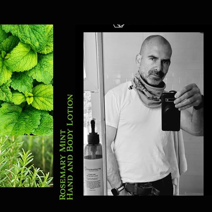 Hand & Body Lotion, Rosemary Mint, Natural-Organic, Hydrating, Shea Butter & Acaí Fruit Oil, 8oz