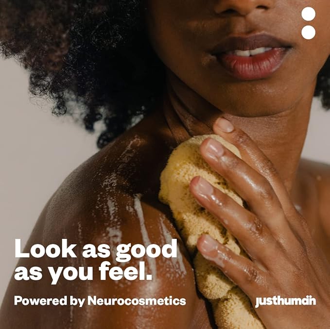 JustHuman Revitalizing Body Wash Lemon Balm and Holy Basil pH Balanced -Brightening Moisturizing and Nourishing Shower Gel For Men and Women | Paraben Free Sulphate Free | 8 oz Pack of 1