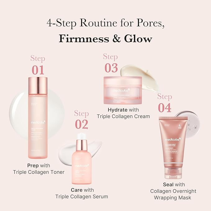 Medicube Triple Collagen Toner - Hydrolyzed, Atelo, & Soluble Collagen for Deep Hydration & Plump Skin - Fast-Absorbing Formula for All-Day Suppleness, Korean Skincare (4.73 fl.oz.)