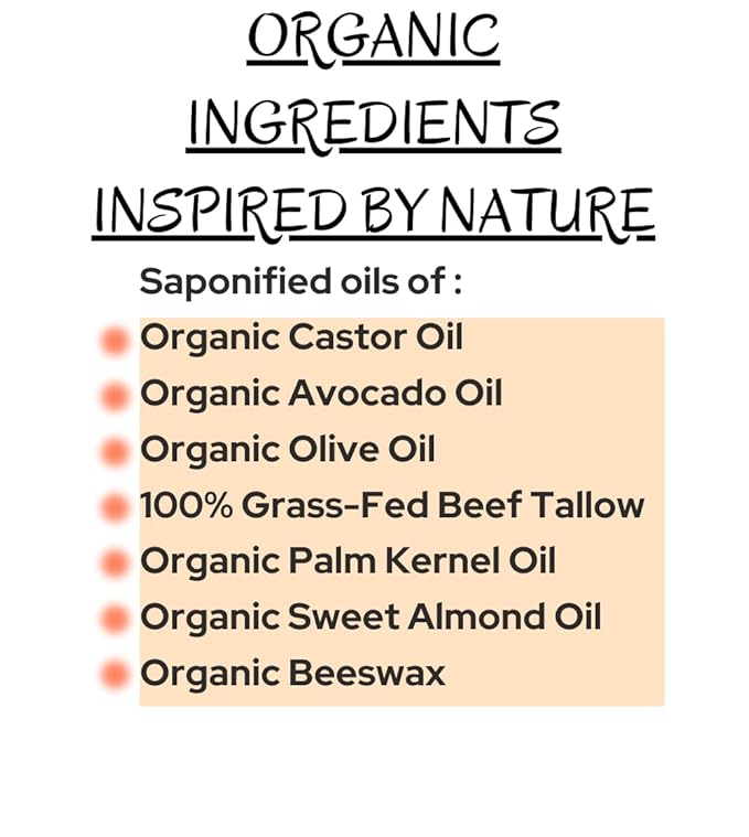 -Unscented- Handcrafted with Grass-Fed Beef Tallow and Organic Oils - Scented with Organic Essential Oils - Artisanal Bar Soap - 3 Pack - Each Bar Unique (Unscented)