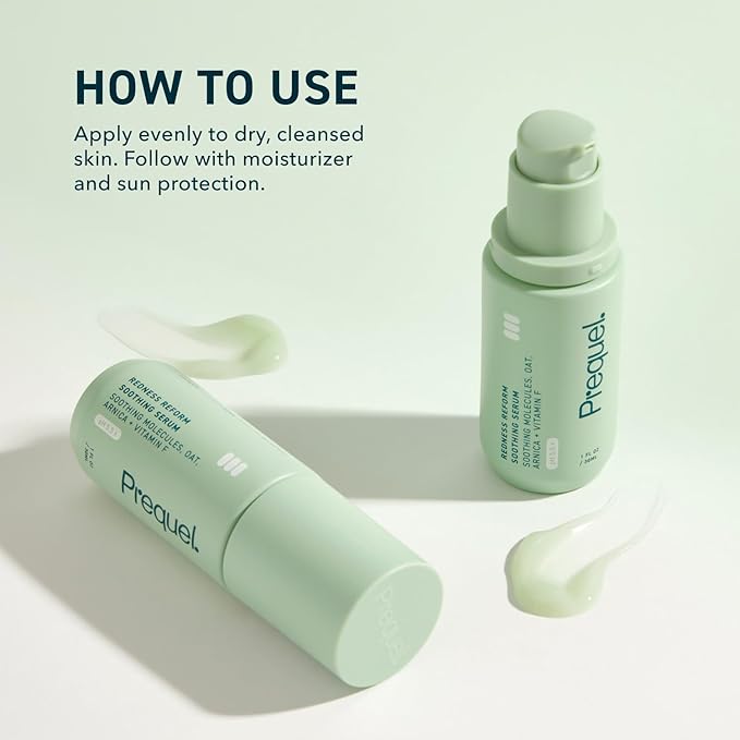 Prequel Skin Redness Reform, Calming Serum for Face. Advanced Clinical Optical Corrector for Redness and Discomfort. Soothing Face Serum with Oat Extract for Sensitive Skin. 1oz Pump