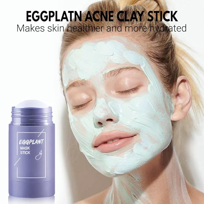 Clay Mask For Face, Blackhead Remover For Face, Deep Pore Cleansing, Moisturizing, Skincare Facial Mask for Refining Pores and Controlling Oil (Eggplant)