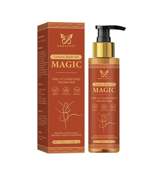Magic Luxury Firming Body Oil, Hydrating Moisturizes and Firming Skin Oil for Treatment Sagging Skin , Tightens,,Firms With Natural Ingredients Rosehip Almond, Luxury Spa Gifts 3.4fl oz/100ml (1)