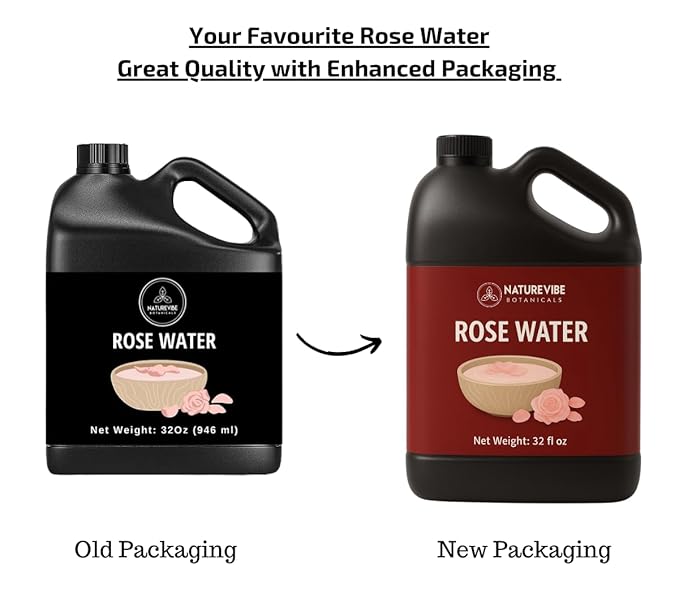 Naturevibe Botanicals Pure Rose Water Toner 32 oz – Hydrating Facial Mist & Hair Spray | 100% Natural, Alcohol-Free Skin Care & Makeup Setting Spray | Great for Skin Care and Hair Care