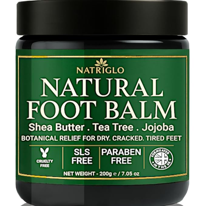 Organic Tea Tree Foot Cream for Dry Cracked Feet, Heels, Toes & Calluses - Athlete’s Foot, Odor, Itchy & Rough Skin- Heel Balm & Moisturizer for Soft, Smooth Feet & Lasting Comfort