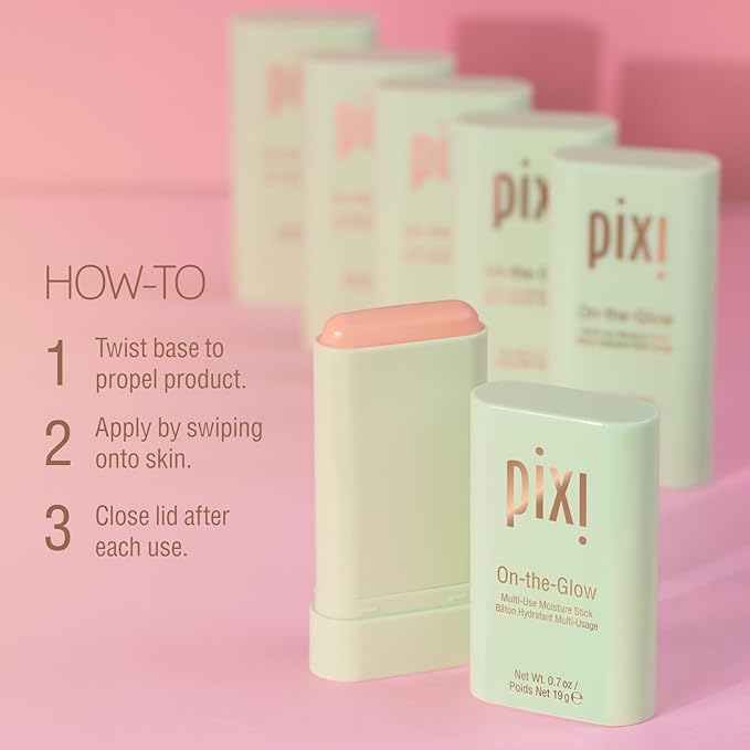 Pixi Beauty On-the-Glow | Colorless Solid Moisturizer Stick | Multi-Use Moisturizer | Travel-Friendly Hydration Anywhere You Go | 0.67 Oz