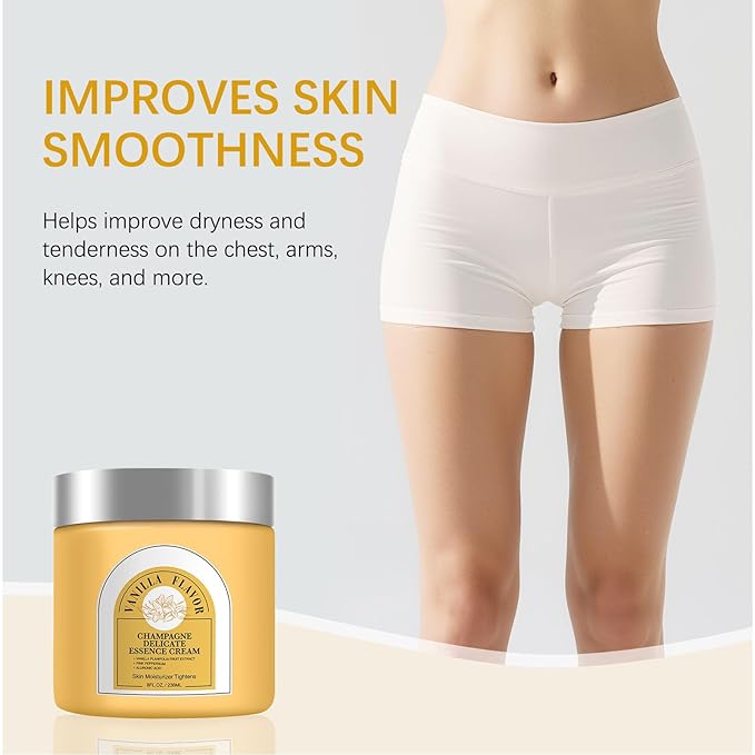 Champagne Lift Body Creme, Anti-Aging Skin Tightening with Lifting Formula, Deep Hydrates Dry Skin Arms & Legs. (Vanilla Flavour)