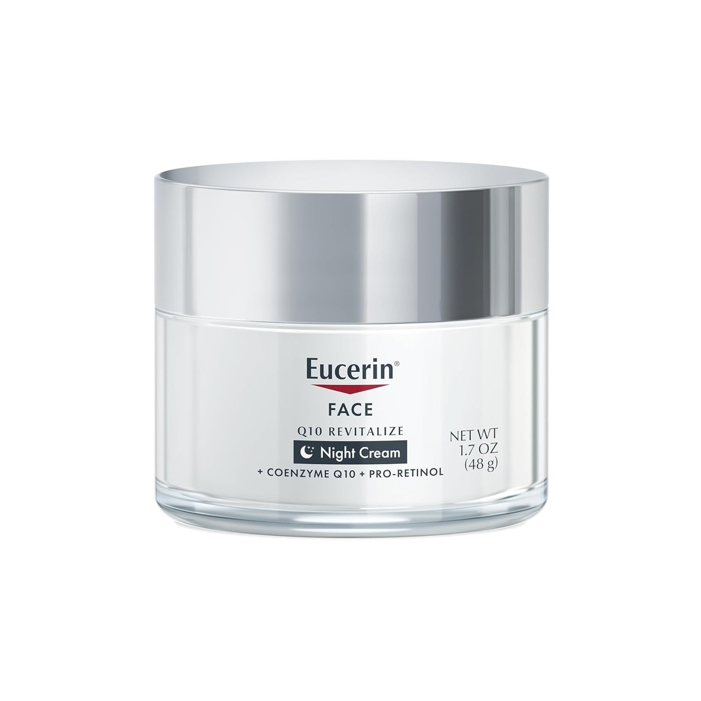Eucerin Q10 Anti-Wrinkle Night Cream with Pro-Retinol – Fragrance-Free Moisturizer for Sensitive Skin – Firming & Hydrating Facial Cream for Fine Lines & Wrinkles – 1.7 Oz Jar