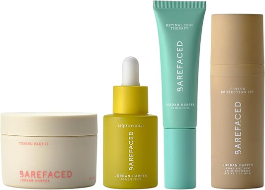 Barefaced Core Four - Toning Pads II, Liquid Gold, RetinAL, Tinted SPF