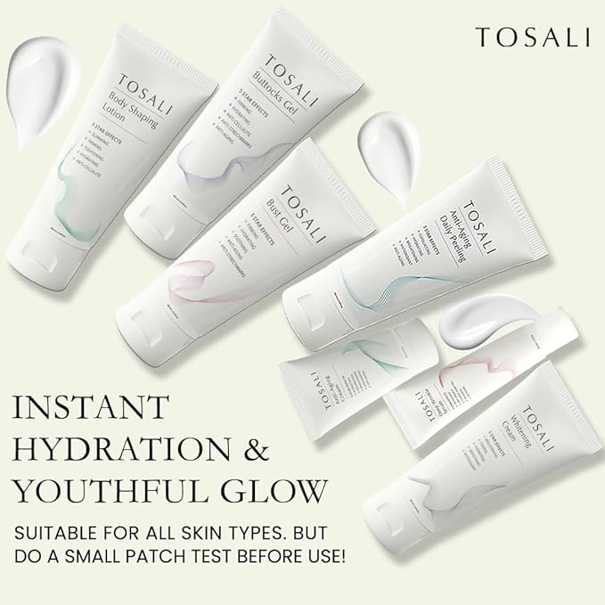 Firming & Skincare Set with Free Nourishing Cream – Buttocks Gel, Breast Firming Cream, Body Lotion, Peeling Mask, Wrinkle Serum & Face Cream – Hydrating, Anti-Aging & Skin Tightening