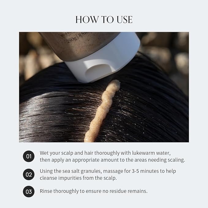 GROWUS Sea Salt Therapy Scalp Scaler - Salicylic Acid, Niacinamide, Dexpanthenol, Exfoliating, Deep Cleansing, Free from Paraben and Sulfate, 2 in 1 Shampoo for Itchy and Oily Scalp (8.8 Oz / 250g)