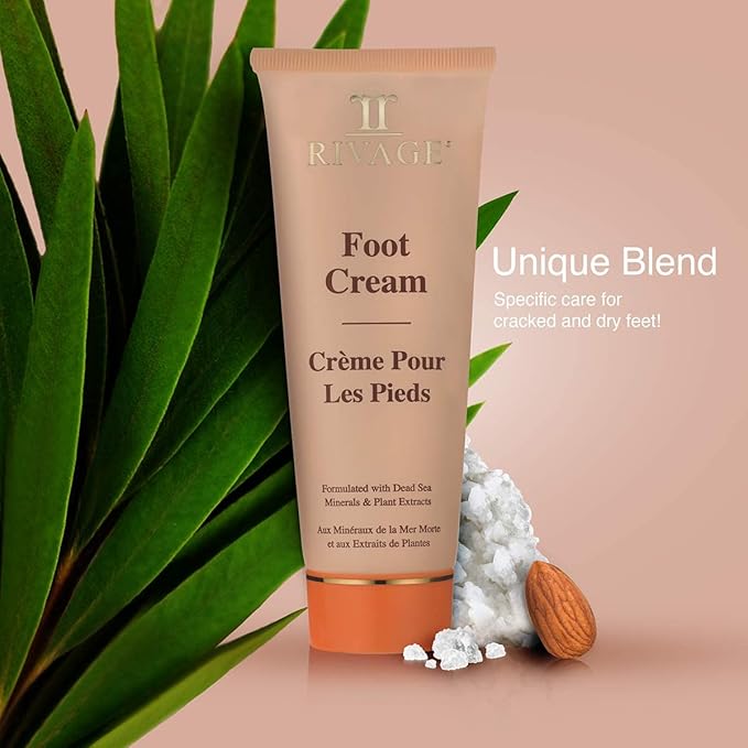 Rivage NATURAL DEAD SEA MINERALS FOOT CREAM 100ml FORMULATED with DEAD SEA MINERALS