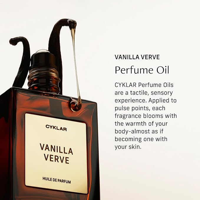 Perfume Oil Roll-On. Travel-Friendly Vanilla Verve Fragrance with Vanilla, Bergamot, and Amber Notes. Long-Lasting Essential Oil Parfum for Women and Men. 0.5 Fl Oz Scented Rollerball Bottle