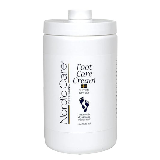 Foot Cream by Nordic Care for dry skin and cracked heels, 32oz with pump