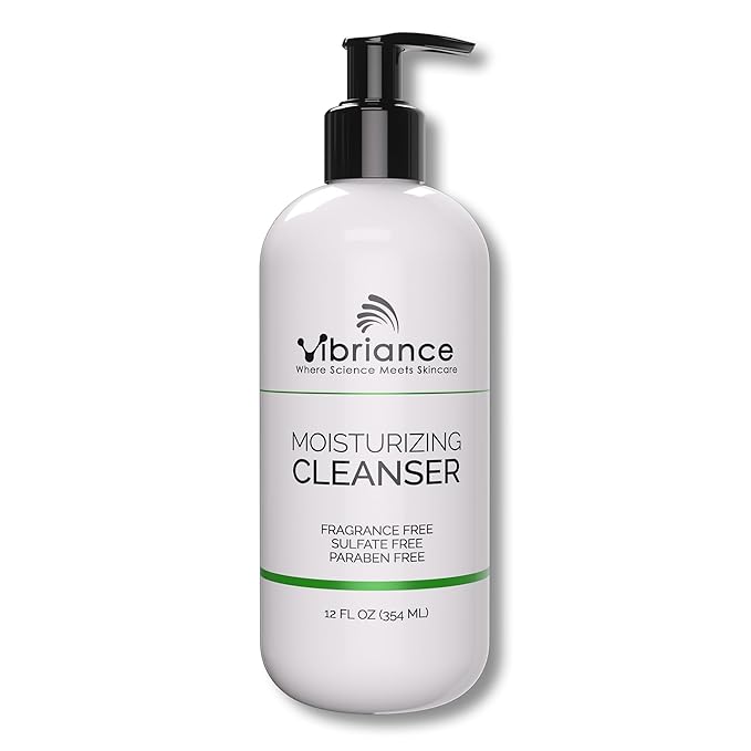 Vibriance Moisturizing Cleanser, Oil-to-Foam Face Wash with Niacinamide, Shea Butter for Mature Skin - Hydrating Gentle Facial Cleanser, Sensitive Face Wash, Sulfate-Free, 12 fl oz