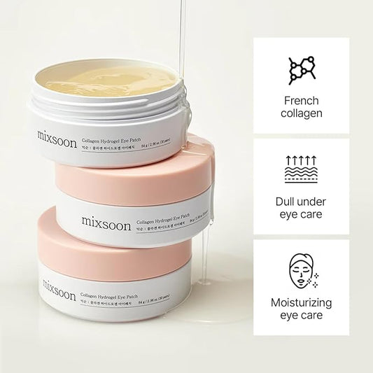 mixsoon Collagen Hydrogel Eye Patch 84 g / 2.96 oz. (30 pairs) Under Patch Hydrating Radiance Easy Patch fore Korean Glass SKin Care