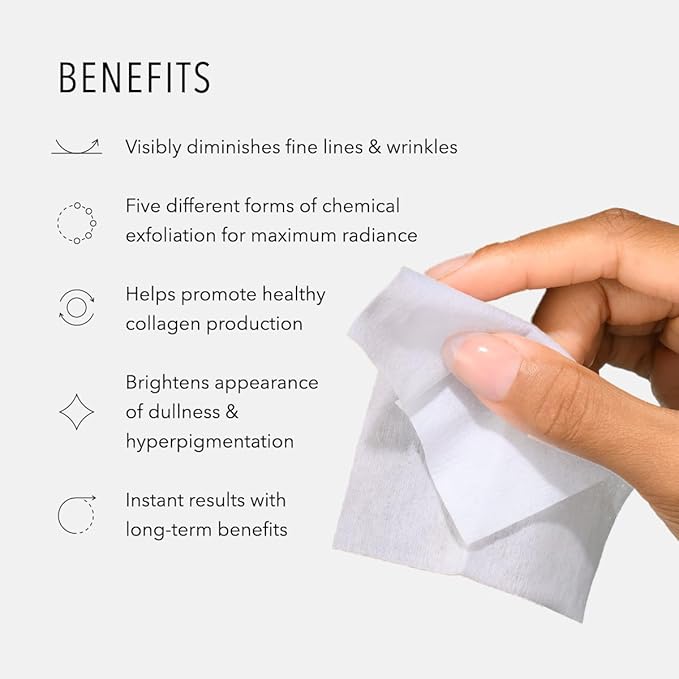 HydroPeptide 5X Power Peel, Daily Resurfacing Pads, Smooth Away Appearance of Wrinkles and Fine Lines, Better Skin, 4 Ounce